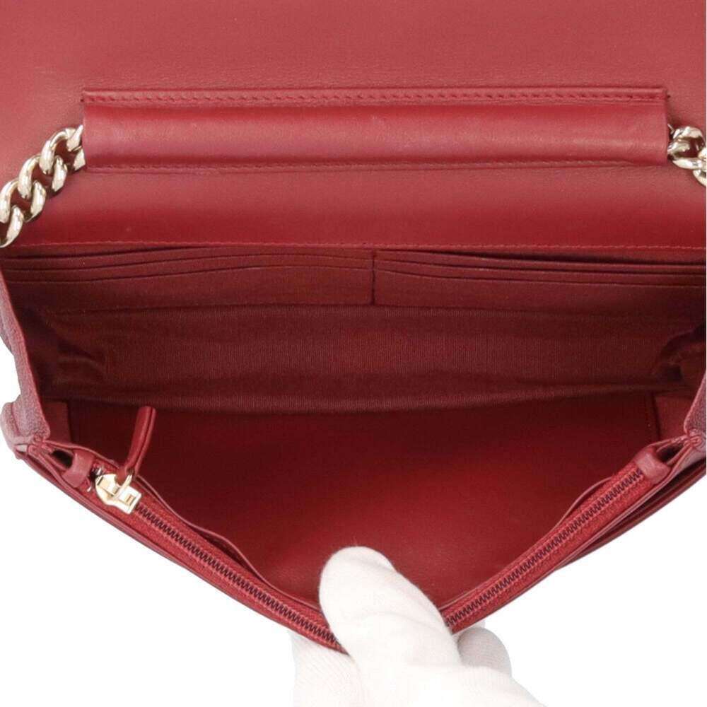 CHANEL Authentic Red Caviar Leather Wallet - Picture 7 of 13